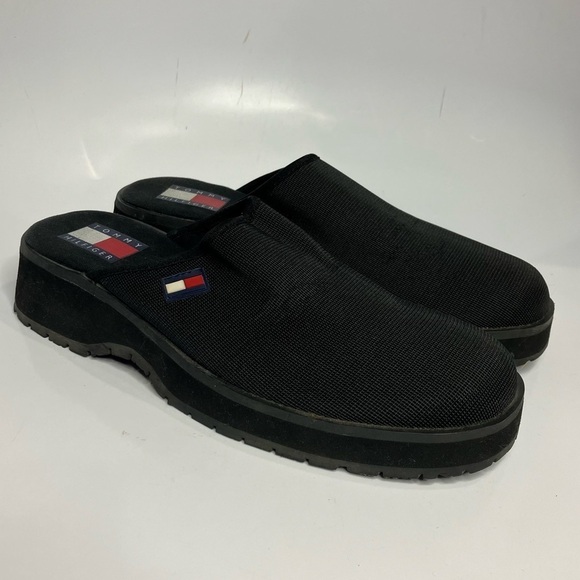 Y2K Tommy Hilfiger black mules size 10 - Picture 1 of 7